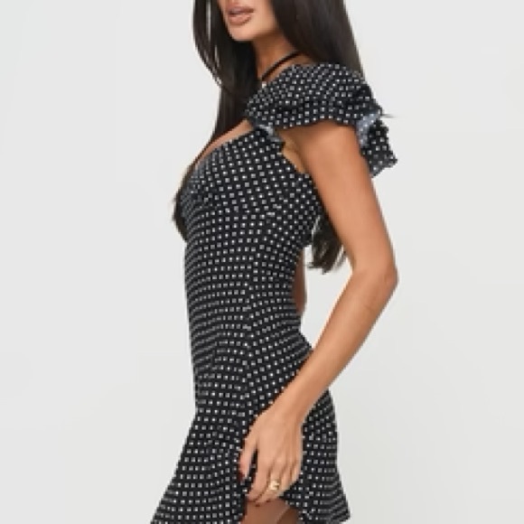 Princess Polly Black and White Polka Dot Mini Dress - Picture 3 of 3